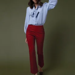 Helene Tie-Neck Blouse In Pale Blue Silk Crepe De Chine 15 Helene Tie-Neck Blouse In Pale Blue Silk Crepe De Chine -Chicorya Sales M F23 CATALOG S71408 46 D1 PDP