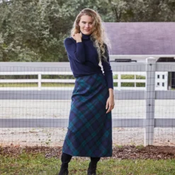Marina Side-Zip Skirt In Blackwatch Tartan Stretch Wool -Chicorya Sales M HOLIDAY 23 CATALOG PDP 40