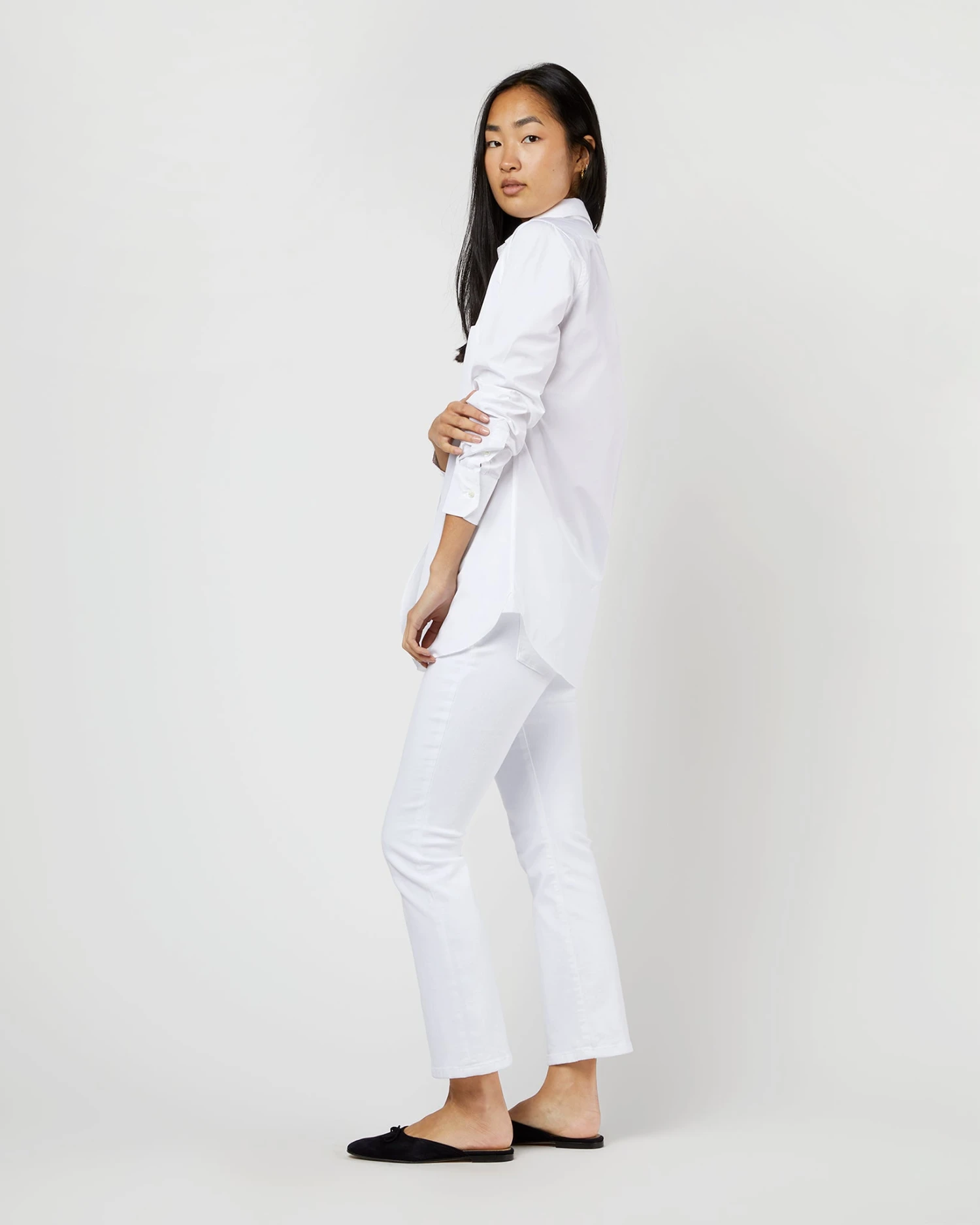 Boyfriend Shirt In White Poplin 8 Boyfriend Shirt In White Poplin - Image 6