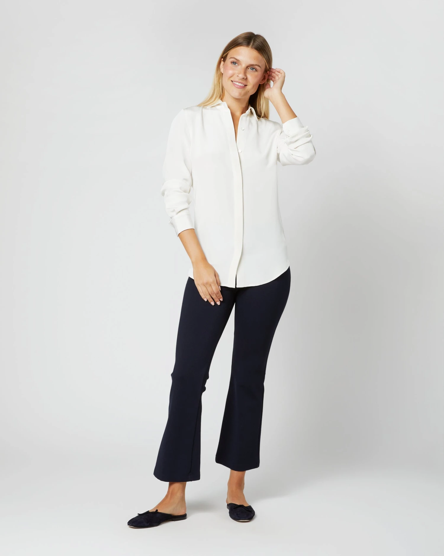 Icon Blouse In Ivory Silk Crepe De Chine 10 Icon Blouse In Ivory Silk Crepe De Chine - Image 8