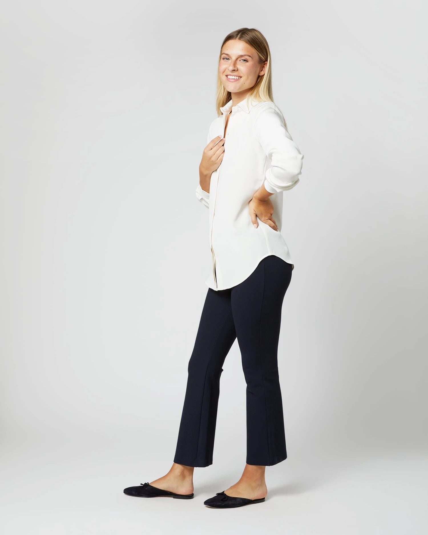 Icon Blouse In Ivory Silk Crepe De Chine 11 Icon Blouse In Ivory Silk Crepe De Chine - Image 9