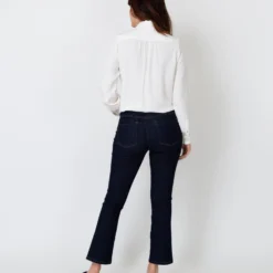 Tie-Neck Blouse In Ivory Silk Crepe De Chine -Chicorya Sales S17148 5