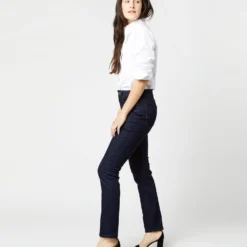 Straight Leg 5-Pocket Jean In Indigo Stretch Denim -Chicorya Sales S30765 1920