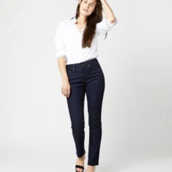 Straight Leg 5-Pocket Jean In Indigo Stretch Denim -Chicorya Sales S30765 1956