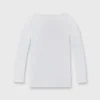 Long-Sleeved Boatneck Tee In White Pima Cotton 1 Long-Sleeved Boatneck Tee In White Pima Cotton -Chicorya Sales S31946 1