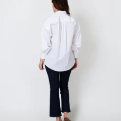Anaya Popover Shirt In White Poplin 14 Anaya Popover Shirt In White Poplin -Chicorya Sales S36446 5