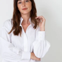Anaya Popover Shirt In White Poplin 16 Anaya Popover Shirt In White Poplin -Chicorya Sales S36446 7