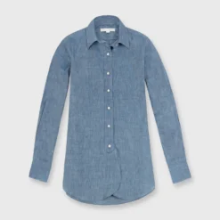 Boyfriend Shirt In Indigo Cotolino Chambray