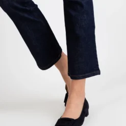 Flare Cropped 5-Pocket Jean In Indigo Stretch Denim -Chicorya Sales S42279 8