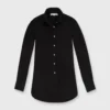 Boyfriend Shirt In Black Poplin -Chicorya Sales S4660 1