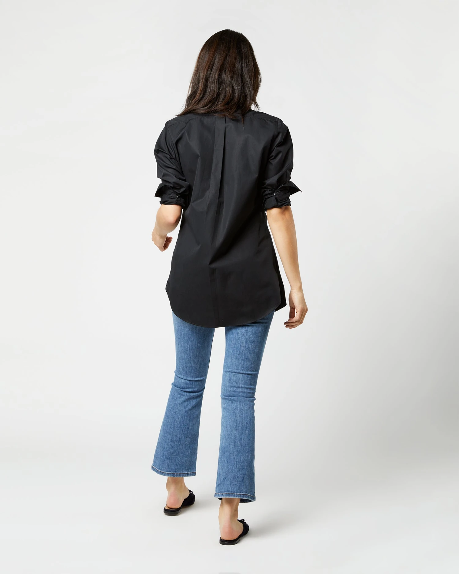 Boyfriend Shirt In Black Poplin 6 Boyfriend Shirt In Black Poplin - Image 4