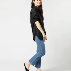 Boyfriend Shirt In Black Poplin 14 Boyfriend Shirt In Black Poplin -Chicorya Sales S4660 1685