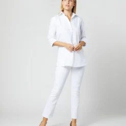 Designer Tunic In White Roxford -Chicorya Sales S4669 317