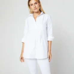 Designer Tunic In White Roxford -Chicorya Sales S4669 342