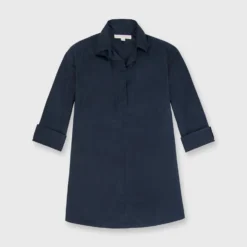 Designer Tunic In Navy Poplin