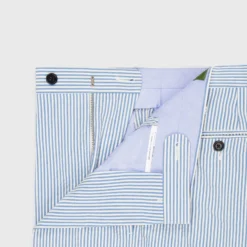 Sport Trouser In Dutch Blue/Bone Seersucker -Chicorya Sales S50687 3