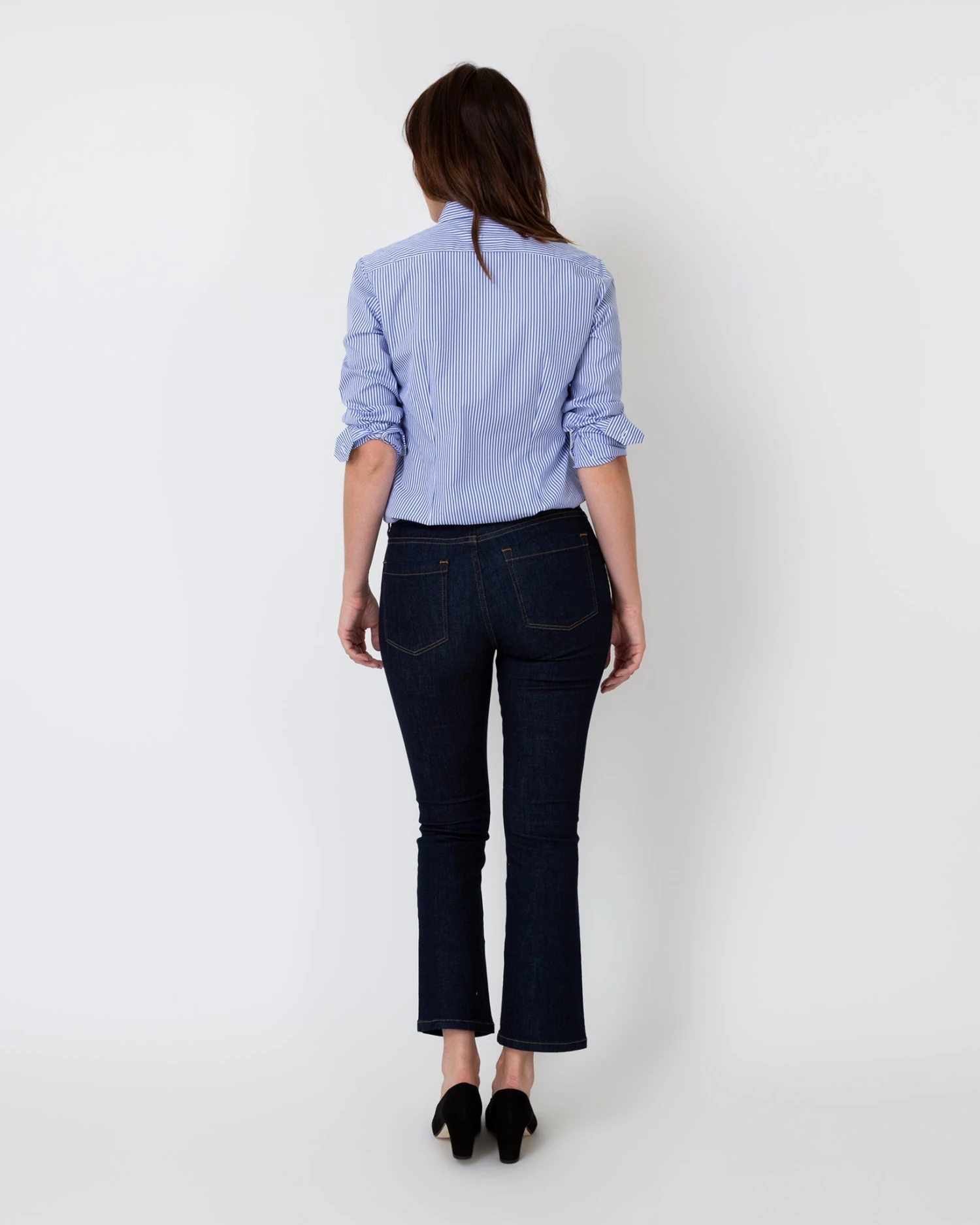 Icon Spread Shirt In Blue Bengal Stripe Poplin 7 Icon Spread Shirt In Blue Bengal Stripe Poplin - Image 5