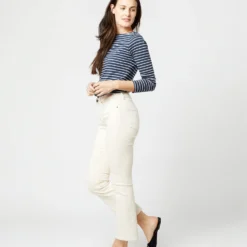 Flare Cropped 5-Pocket Jean In Natural Stretch Denim -Chicorya Sales S53357 2297