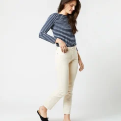 Flare Cropped 5-Pocket Jean In Natural Stretch Denim -Chicorya Sales S53357 2310