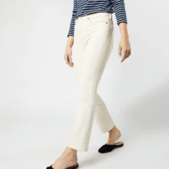 Flare Cropped 5-Pocket Jean In Natural Stretch Denim -Chicorya Sales S53357 2345