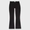 Flare Cropped 5-Pocket Jean In Black Stretch Denim -Chicorya Sales S53358 1