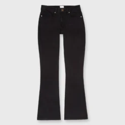 Flare Cropped 5-Pocket Jean In Black Stretch Denim