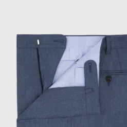 Dress Trouser In Blue Wool Hopsack -Chicorya Sales S55279 3