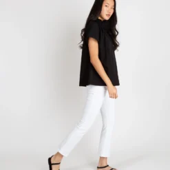 Atelier Kami Top In Black Stretch Poplin 11 Atelier Kami Top In Black Stretch Poplin -Chicorya Sales S55776 4