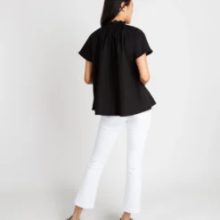 Atelier Kami Top In Black Stretch Poplin 12 Atelier Kami Top In Black Stretch Poplin -Chicorya Sales S55776 5