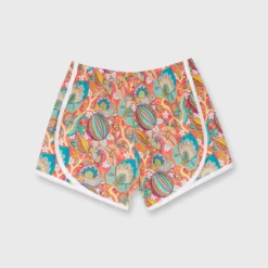 Track Short In Orange Citronella Liberty Fabric