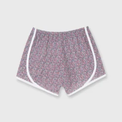 Track Short In Red/Turquoise Pepper Liberty Fabric