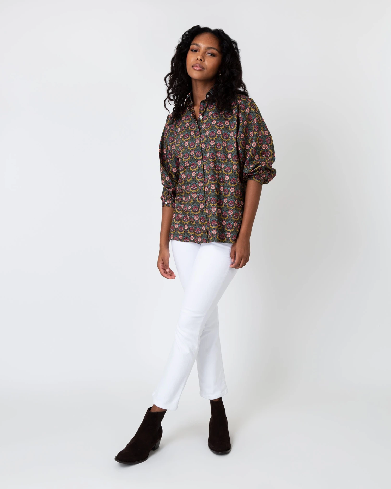 Volume Kimono Shirt In Olive/Berry Multi Persephone Liberty Fabric 4 Volume Kimono Shirt In Olive/Berry Multi Persephone Liberty Fabric - Image 2