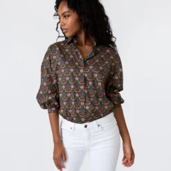 Volume Kimono Shirt In Olive/Berry Multi Persephone Liberty Fabric 11 Volume Kimono Shirt In Olive/Berry Multi Persephone Liberty Fabric -Chicorya Sales S57787 3