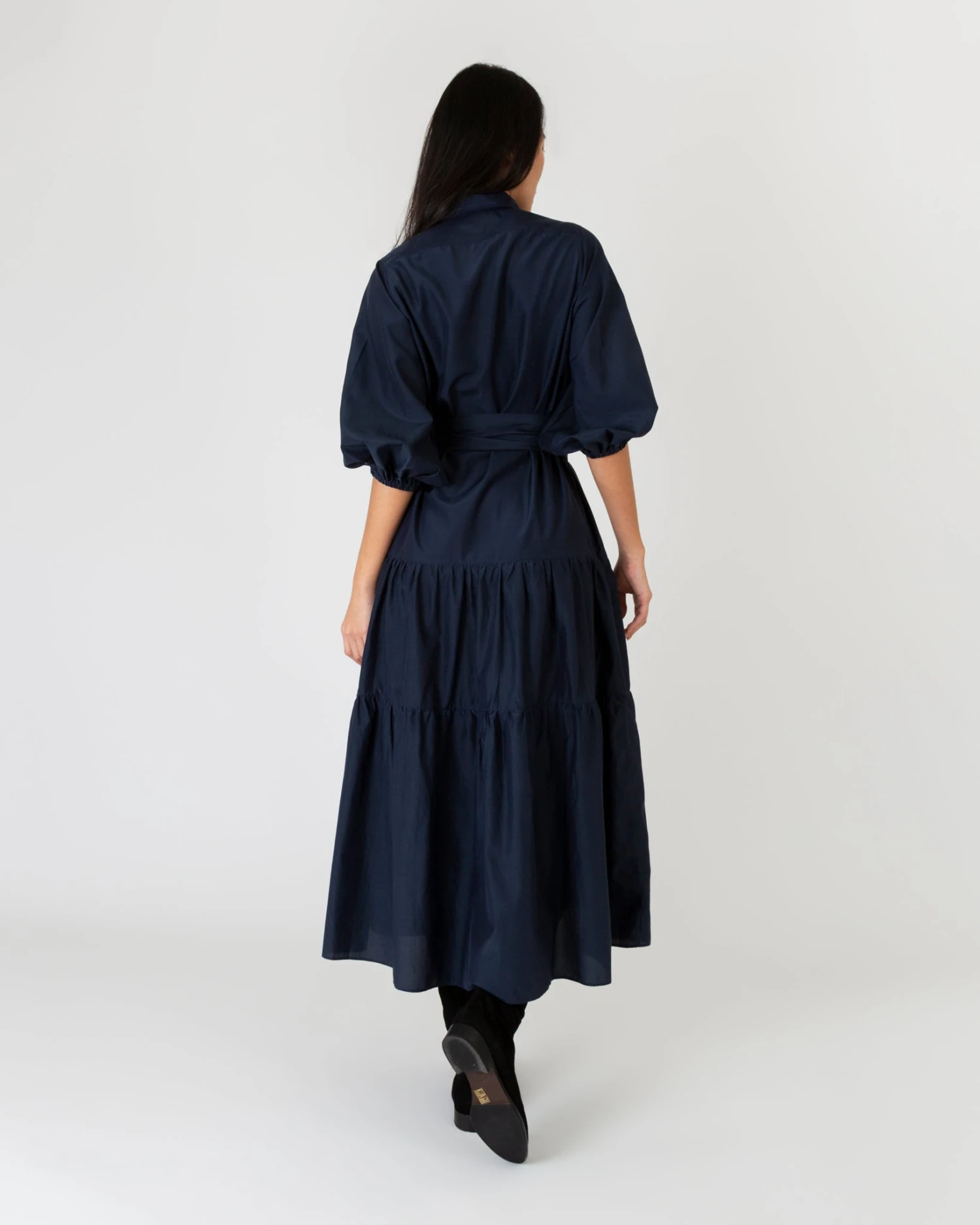 Isla Shirtdress In Navy Habotai 5 Isla Shirtdress In Navy Habotai - Image 3