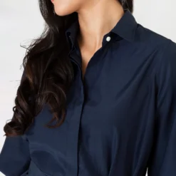 Isla Shirtdress In Navy Habotai 12 Isla Shirtdress In Navy Habotai -Chicorya Sales S57830 6