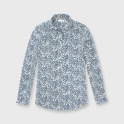 Tomboy Popover Shirt In Blue Multi June's Meadow Liberty Fabric