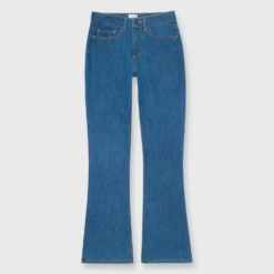 Flare Cropped 5-Pocket Jean In 3-Year Indigo Stretch Denim