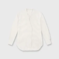 Nyala Shirt In Taupe Horizontal Stripe Seersucker