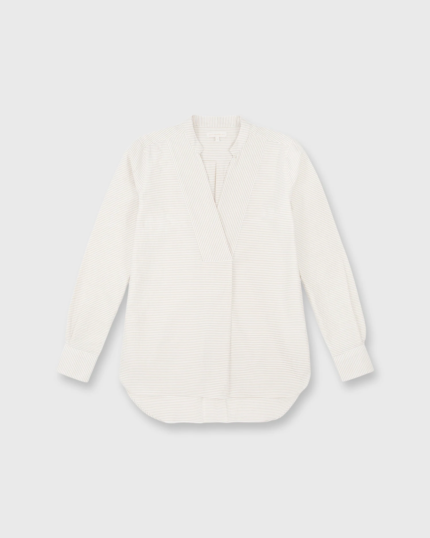 Nyala Shirt In Taupe Horizontal Stripe Seersucker 3 Nyala Shirt In Taupe Horizontal Stripe Seersucker