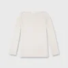 Long-Sleeved Boatneck Tee In Taupe/Ivory Stripe Compact Jersey 2 Long-Sleeved Boatneck Tee In Taupe/Ivory Stripe Compact Jersey -Chicorya Sales S60599 1