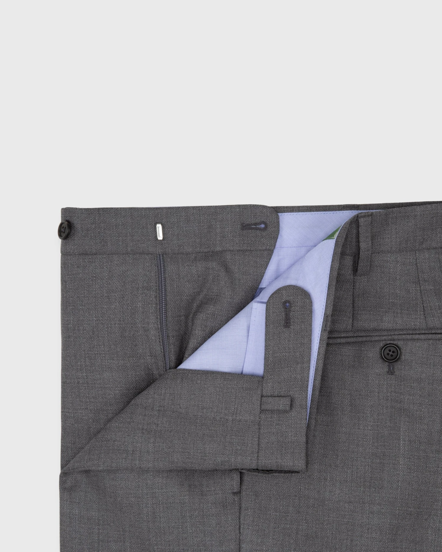 Dress Trouser In Mid-Grey Wool Hopsack 5 Dress Trouser In Mid-Grey Wool Hopsack - Image 3