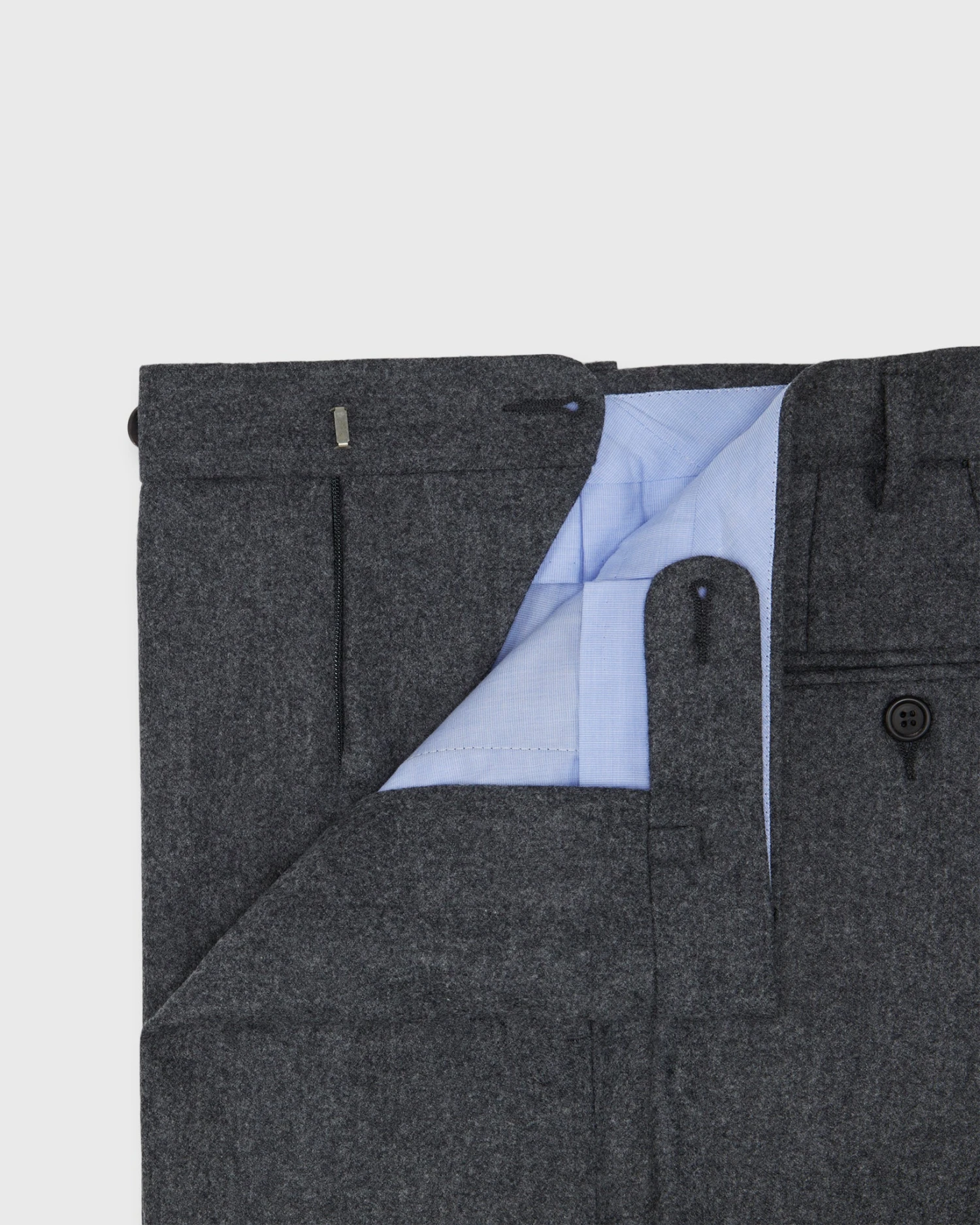 Dress Trouser In Mid-Grey Flannel 9 Dress Trouser In Mid-Grey Flannel - Image 7