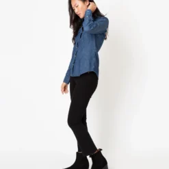 Western Shirt In 1-Year Indigo Denim -Chicorya Sales S64836 3