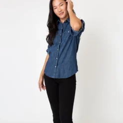 Western Shirt In 1-Year Indigo Denim -Chicorya Sales S64836 6