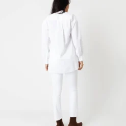 Indira Bib-Front Tunic In White Poplin 13 Indira Bib-Front Tunic In White Poplin -Chicorya Sales S64899 4