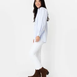 Indira Bib-Front Tunic In Sky Poplin -Chicorya Sales S64900 3