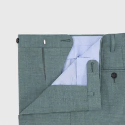 Basic Dress Trouser In Blue Sage Wool Hopsack 7 Basic Dress Trouser In Blue Sage Wool Hopsack -Chicorya Sales S65651 3