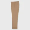 Side-Tab Dress Trouser In Camel Stretch Flannel -Chicorya Sales S65653 1