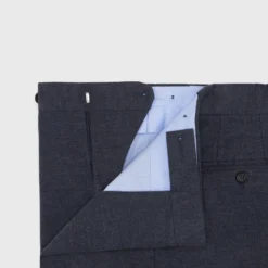 Side-Tab Dress Trouser In Char Blue Mix Stretch Flannel 7 Side-Tab Dress Trouser In Char Blue Mix Stretch Flannel -Chicorya Sales S65654 3