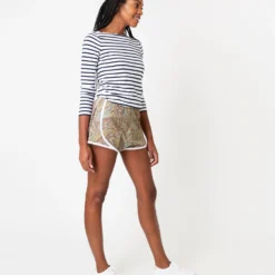 Track Short In Bordeaux Multi Paisley Park Liberty Fabric -Chicorya Sales S66239 3